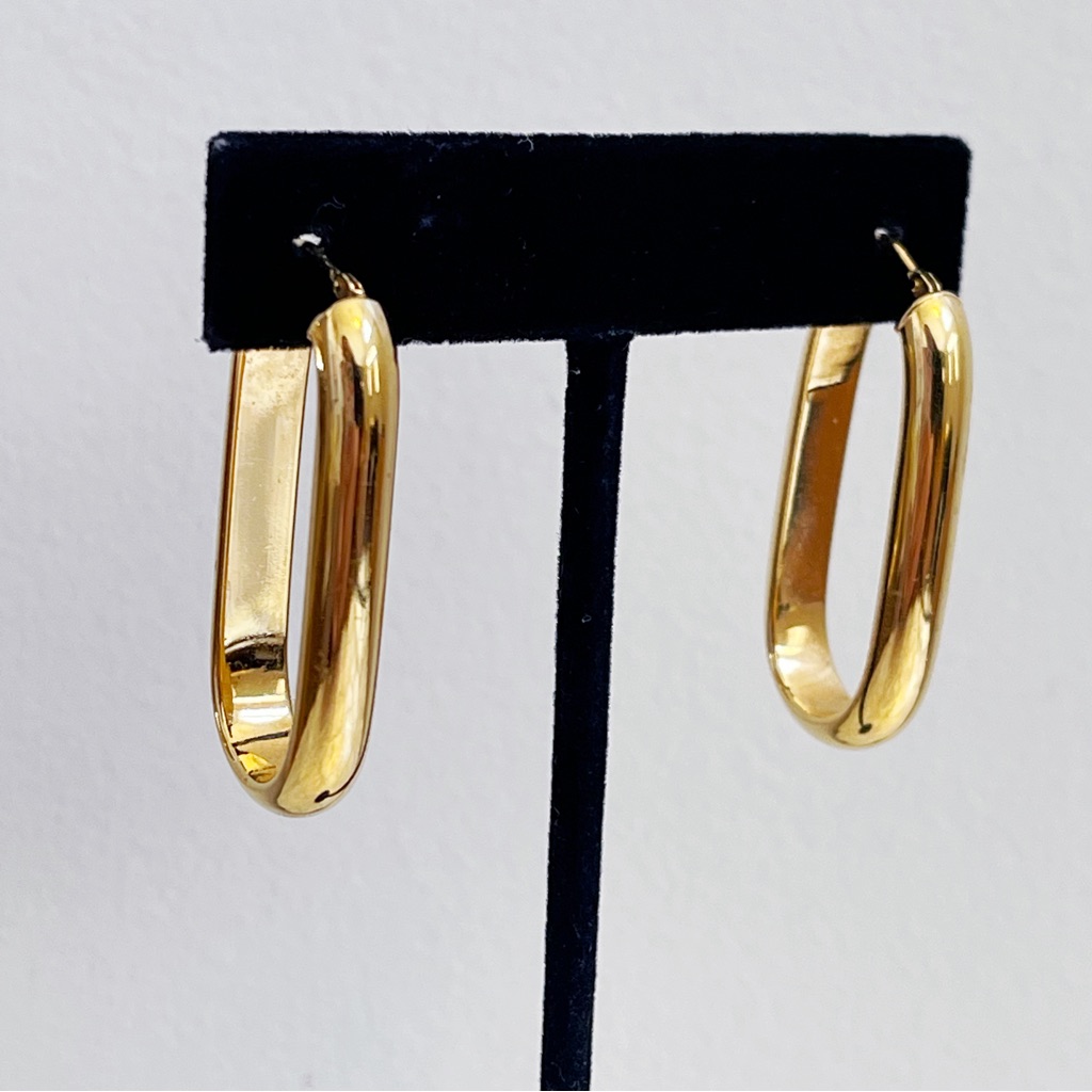 Vintage Bronze Milor Chunky Classic Hoop Earrings 15 Made In Italy 99$